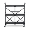 Chariot de Rangement Pliable à 3 Étagères pour Cuisine ou Salle de Bain