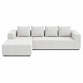 Canapé d'angle modulaire en velours pour salon, méridienne confortable, 4 places, aucun assemblage requis