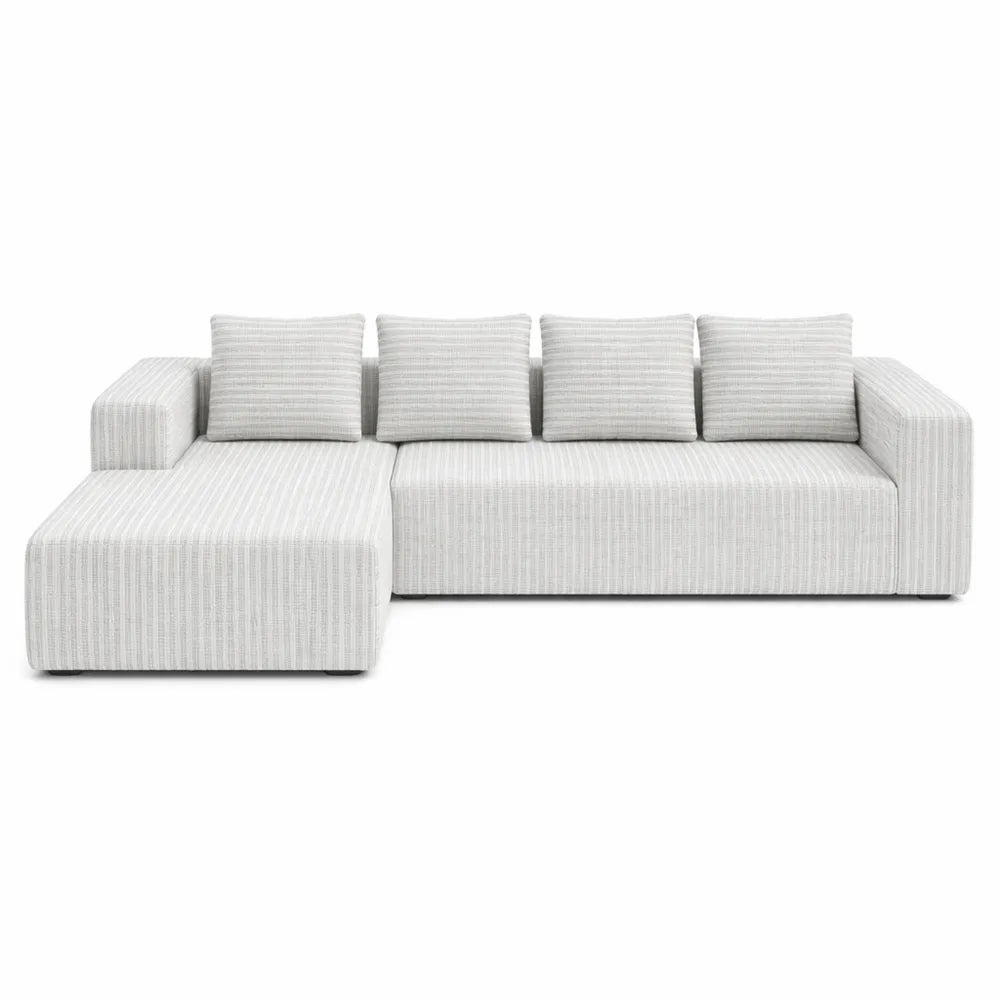 Canapé d'angle modulaire en velours pour salon, méridienne confortable, 4 places, aucun assemblage requis